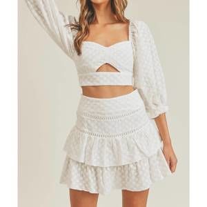 MABLE Floral Eyelet Lace Tube Top and Short Set